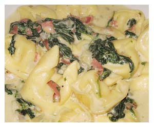 Tortellini mit Spinat